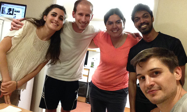 Mathew Shockey (second from the left) poses with other foreign exchange students during his study abroad trip to the United Kingdom.