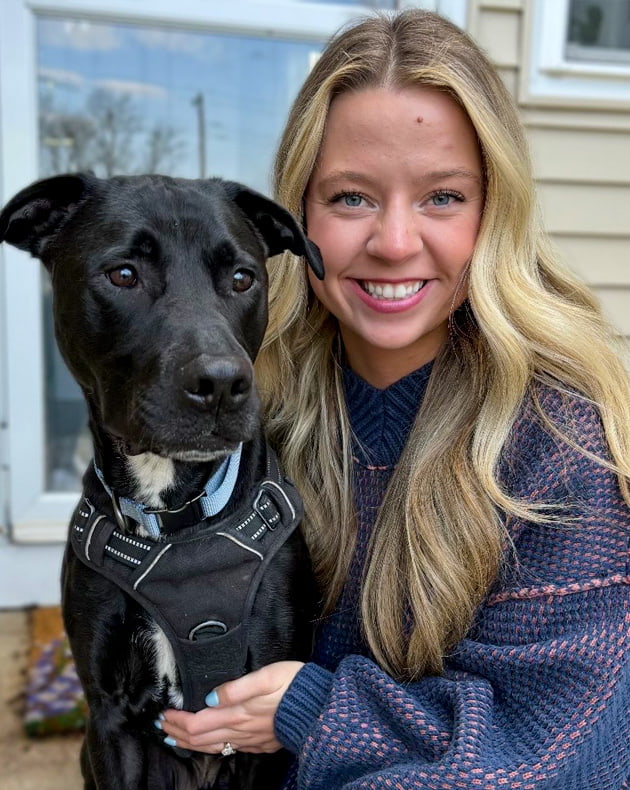 Leah with her dog