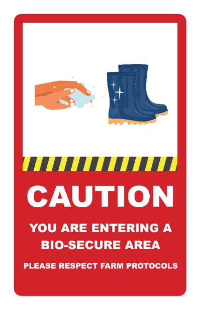 Warning: Entering a Bio-secure Area sign