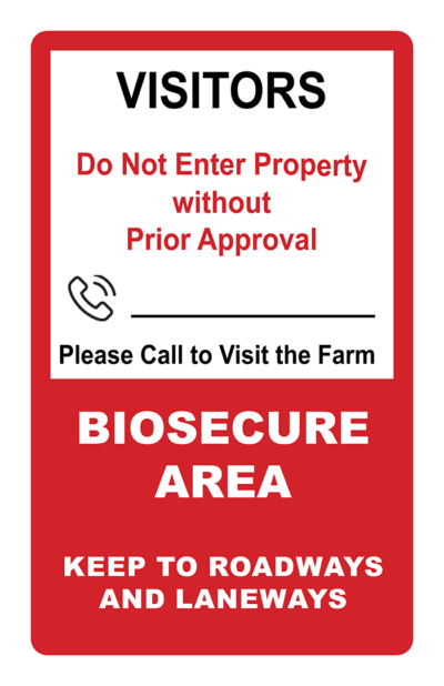 Sign: call to visit farm