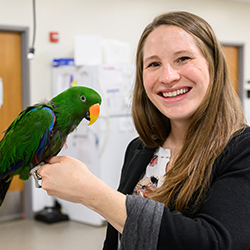 Michelle Borsdorf with parrot