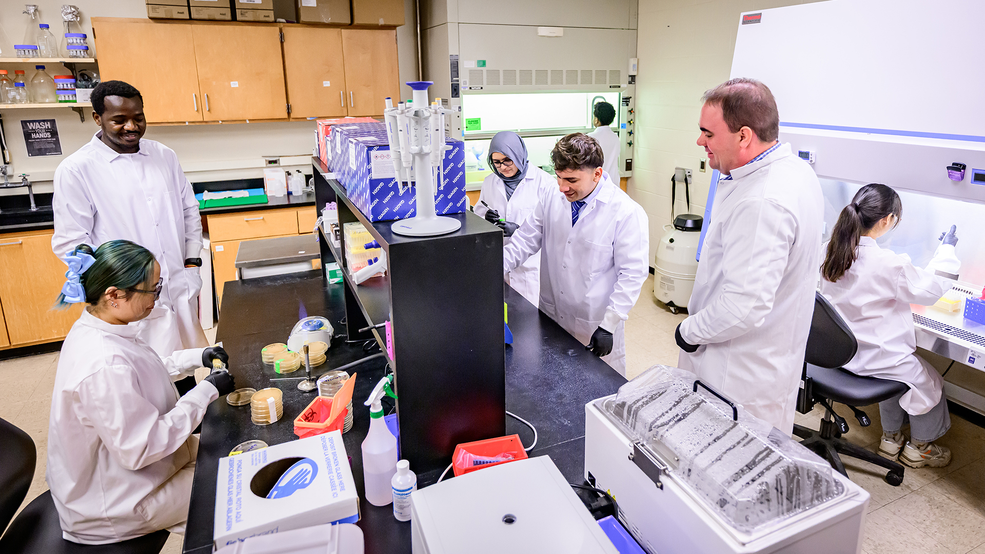 Gaulke lab team working in the lab