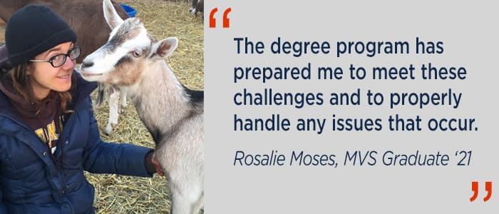 Rosalie Moses quote - The degree program has prepared me to meet these challenges and to properly handle any issues that occur.
