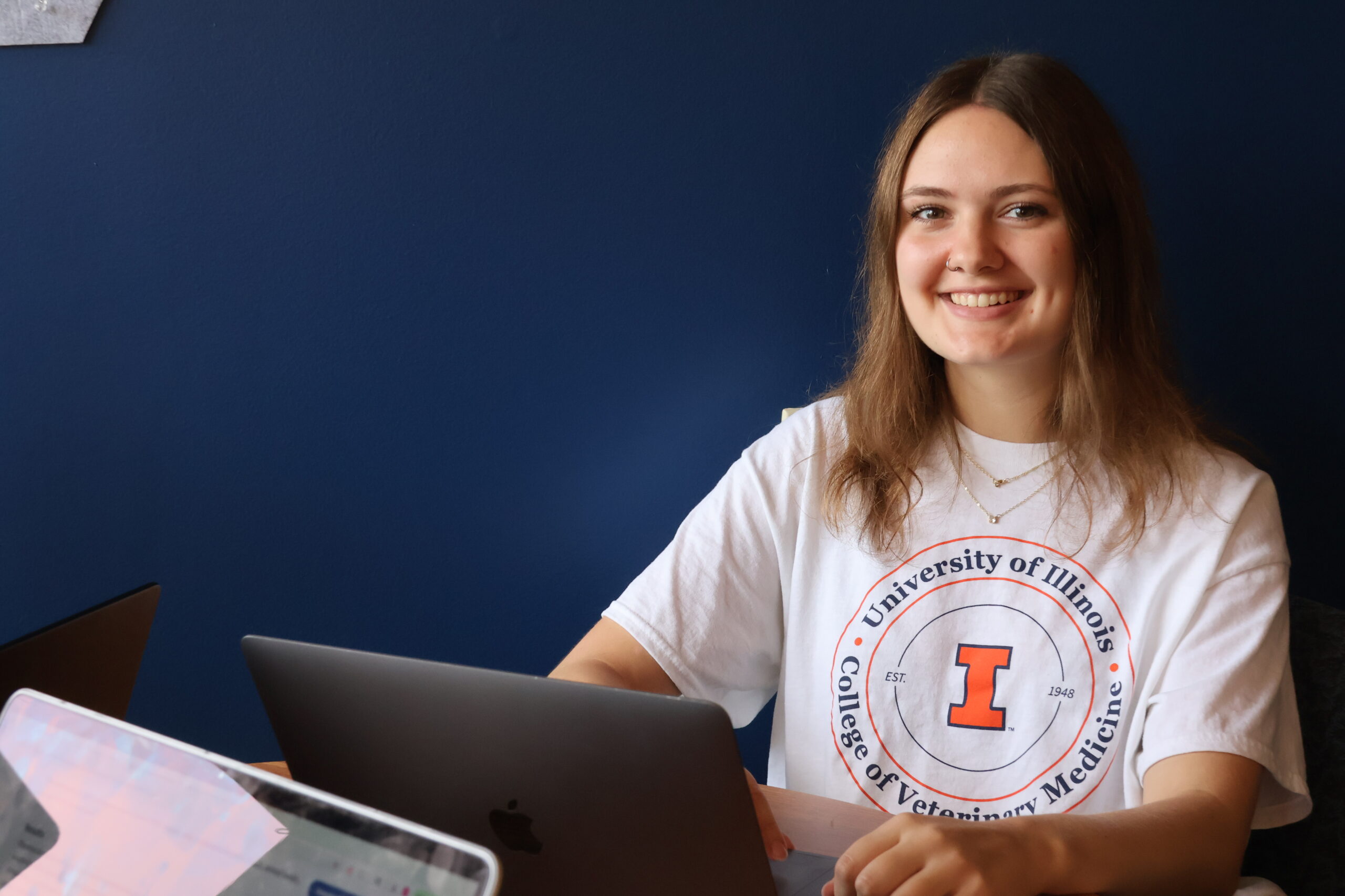 Student on a computer