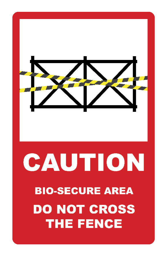 Sign: Caution Do Not Cross Fence