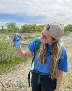 Kate holding a fox snake