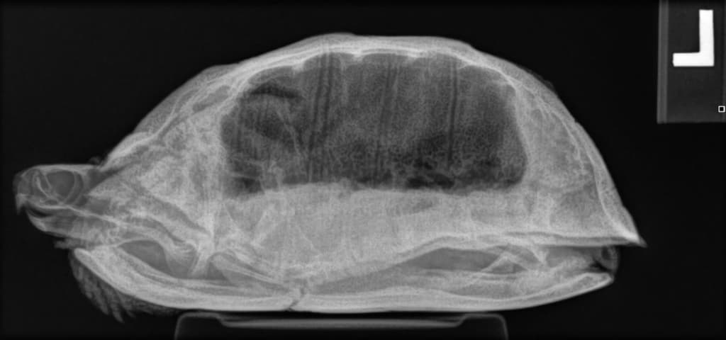 Side Xray of turtle