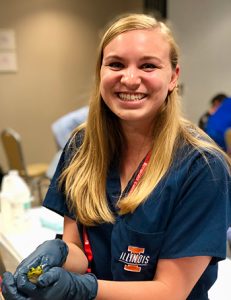 "One of my favorite aspects of assisting with the wet labs was meeting exotic animal practitioners from around the country." -Sarah Wright