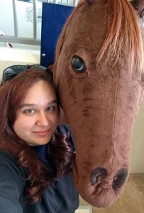 Kataya Palafox with one of her creations