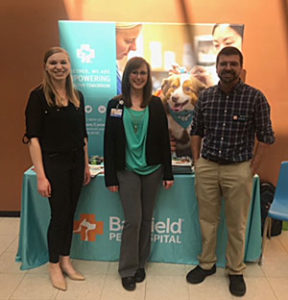 Vet student Sarah Wright at Banfield booth