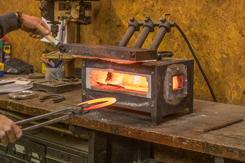horseshoe coming out of a forge