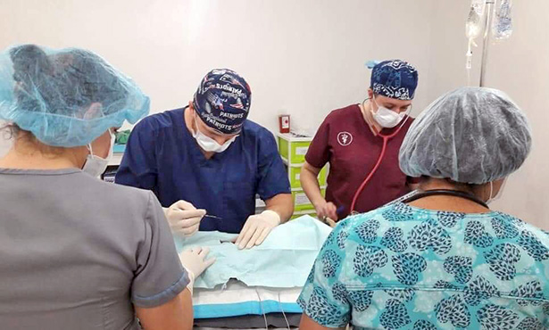 [Judson and Megan in surgery in Costa Rica]