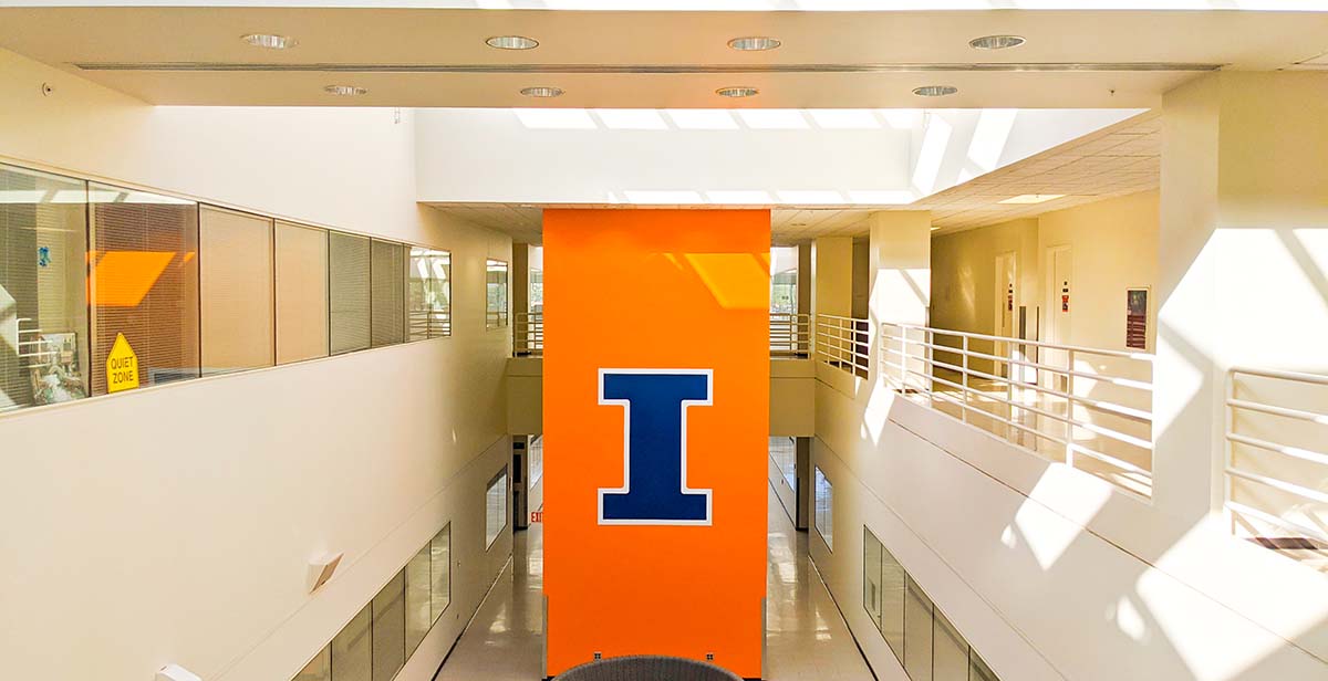 Block I in Vet Med atrium