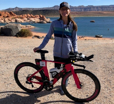Dr. Sara Connolly with bicycle