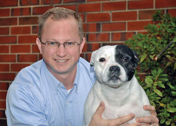 Dr. William Krug with a dog