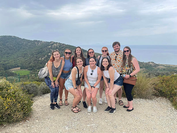 U of I students with Dr. Moran in Rhodes, Greece