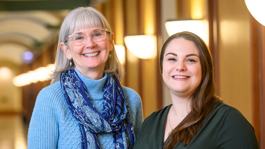 comparative biosciences professor emerita Susan Schantz, left, and Megan Woodbury