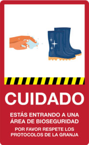 Spanish sign: Caution-Entering Biosecure area
