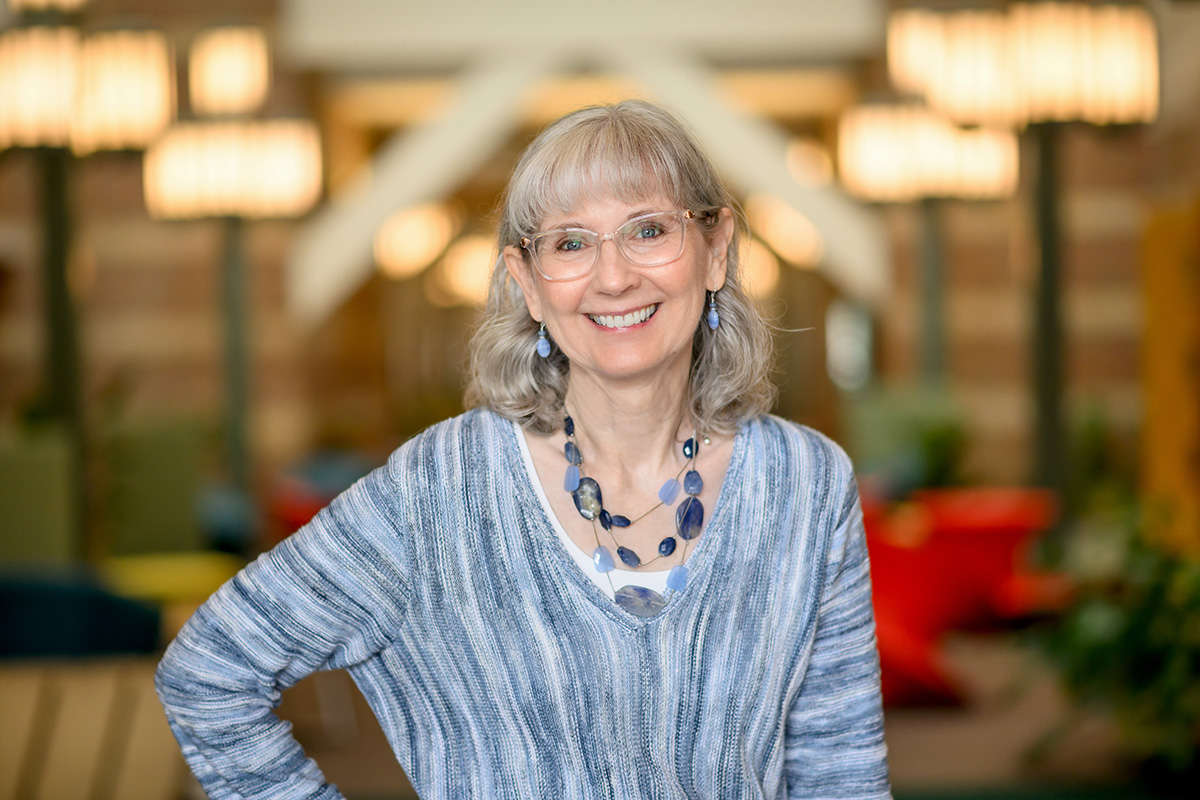 Dr. Susan Schantz in the Beckman Institute atrium