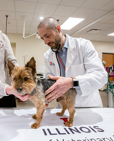 Dr. Gene Pavlovsky examines a patient