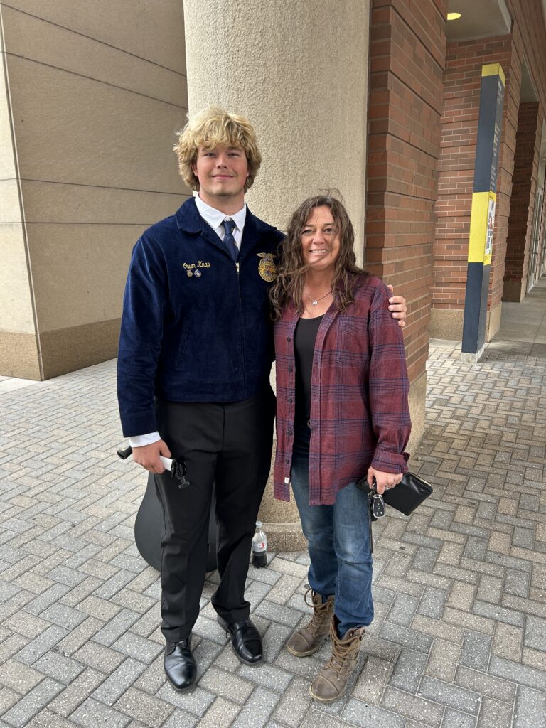 Kim Knap with her son.