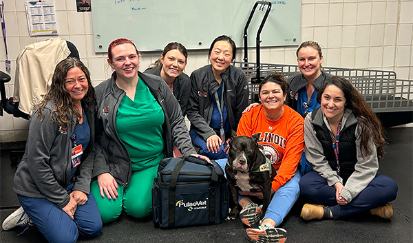 veterinary technicians and other participants in the rehabilitation program at the Veterinary Teaching Hospital