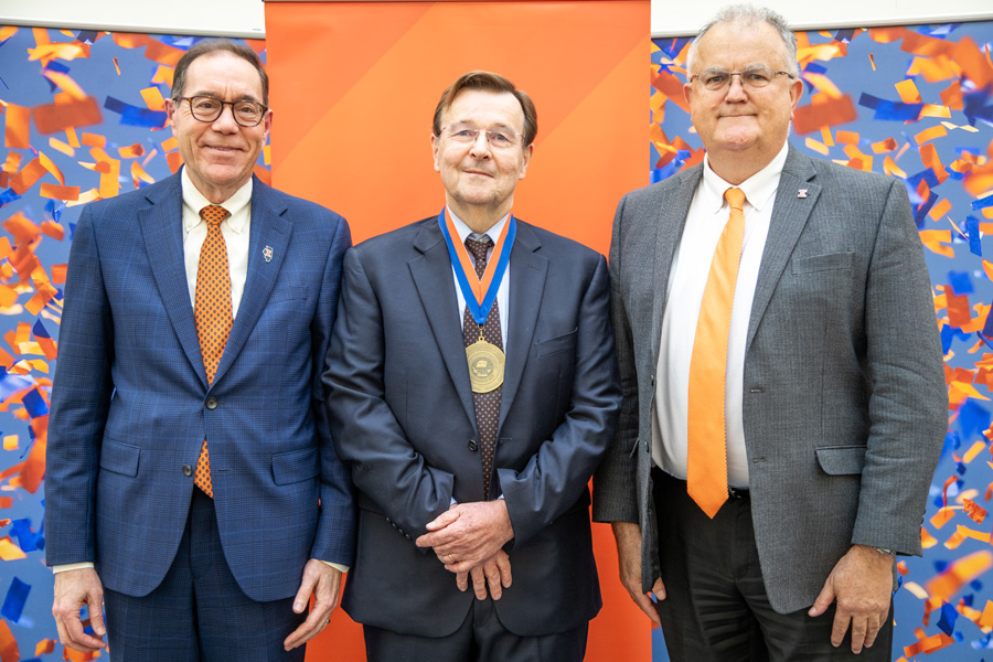 Provost John Coleman, Dr. David Williams, Dean Peter Constable