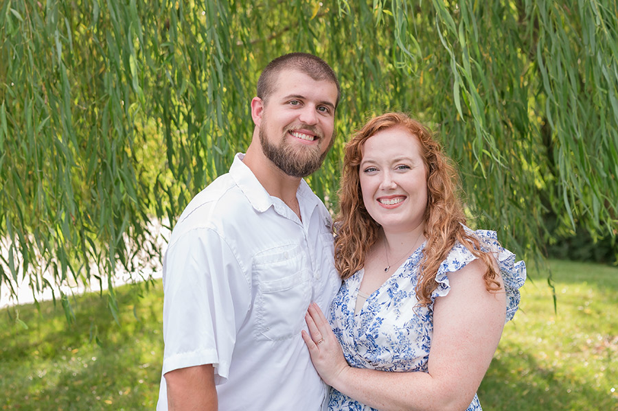 A couple posing for a photo.