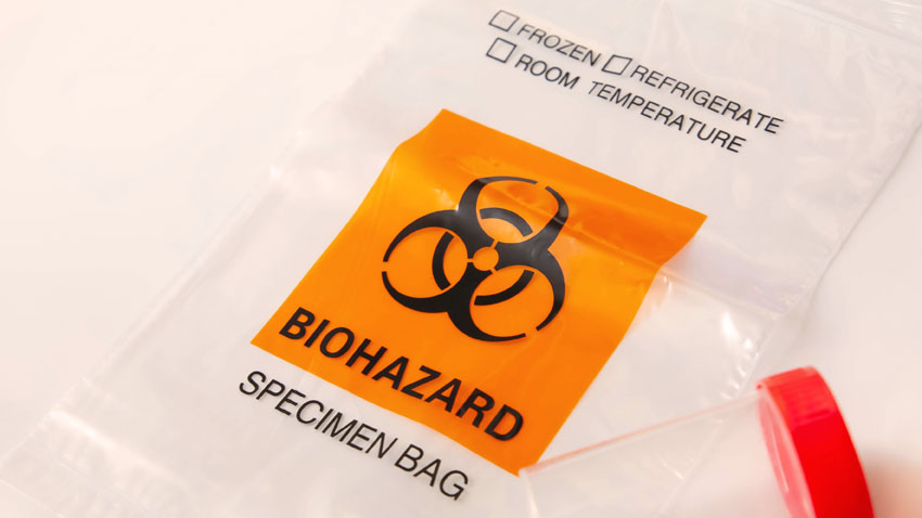 a biohazard sample bag