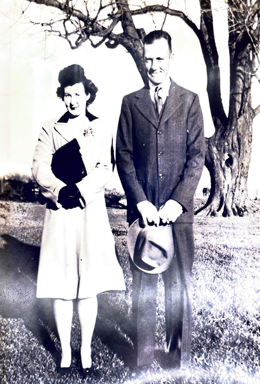 Alice and Lyle Roffey stand outside