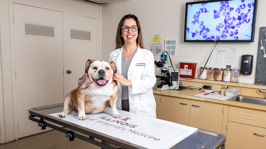 Dr. Clarissa Souza with dog