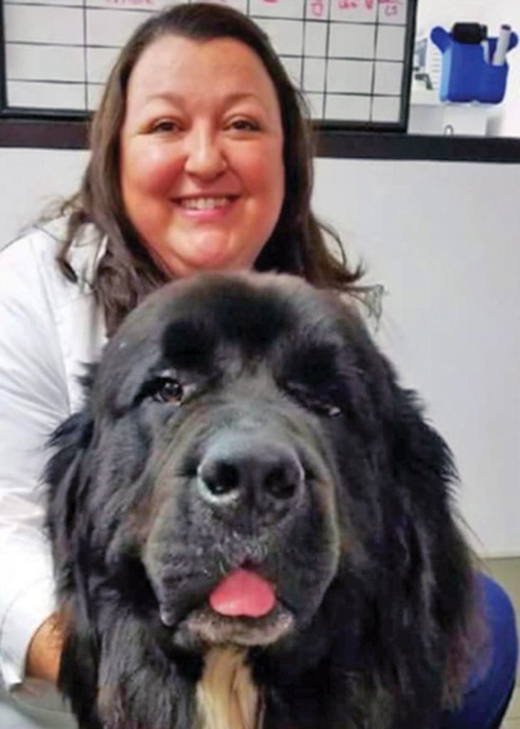 Dr. Bridget Morton with a dog